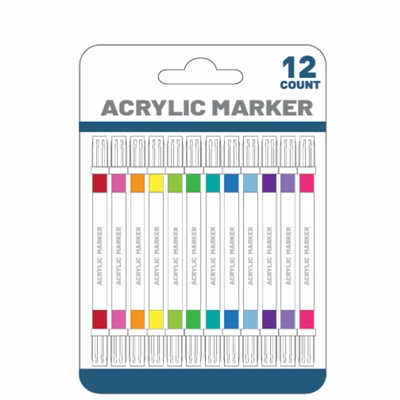 Rok uchun 12 dona akril bo'yoq markeri